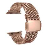 For Apple Watch 46mm / 49mm / 45mm / 44mm Mesh Magnetic Stainless Steel Watch Band(Rose Gold)