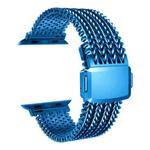 For Apple Watch 42mm / 41mm / 40mm / 38mm Mesh Magnetic Stainless Steel Watch Band(Blue)