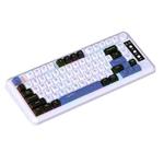 HXSJ L400 Three-mode Wireless RGB Light Thin Film 81 Keys Keyboard(Black White Blue)