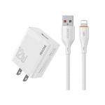 US Plug WK WP-U76 Kinkong 12W USB Charger Set(with 8 Pin Cable)