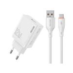 EU Plug WK WP-U76 Kinkong 12W USB Charger Set(with Type-C Cable)