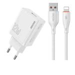 EU Plug WK WP-U76 Kinkong 12W USB Charger Set(with 8 Pin Cable)