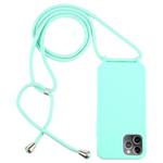 For iPhone 12 / 12 Pro Candy Colors TPU Protective Case with Lanyard(Mint Green)