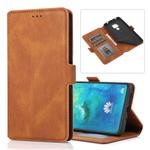 For Huawei Mate 20 Retro Magnetic Closing Clasp Horizontal Flip Leather Case with Holder & Card Slots & Photo Frame & Wallet(Brown)