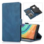 For Huawei Mate 30 Pro Retro Magnetic Closing Clasp Horizontal Flip Leather Case with Holder & Card Slots & Photo Frame & Wallet(Navy Blue)