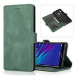 For Huawei Y6 (2019) Retro Magnetic Closing Clasp Horizontal Flip Leather Case with Holder & Card Slots & Photo Frame & Wallet(Green)