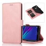 For Huawei Y6 (2019) Retro Magnetic Closing Clasp Horizontal Flip Leather Case with Holder & Card Slots & Photo Frame & Wallet(Rose Gold)