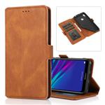 For Huawei Y6 (2019) Retro Magnetic Closing Clasp Horizontal Flip Leather Case with Holder & Card Slots & Photo Frame & Wallet(Brown)