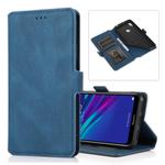 For Huawei Y6 (2019) Retro Magnetic Closing Clasp Horizontal Flip Leather Case with Holder & Card Slots & Photo Frame & Wallet(Navy Blue)