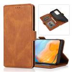 For Huawei P40 Pro+ Retro Magnetic Closing Clasp Horizontal Flip Leather Case with Holder & Card Slots & Photo Frame & Wallet(Brown)