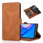 For Huawei Y9 Prime (2019) Retro Magnetic Closing Clasp Horizontal Flip Leather Case with Holder & Card Slots & Photo Frame & Wallet(Brown)