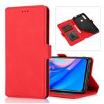 For Huawei Y9 Prime (2019) Retro Magnetic Closing Clasp Horizontal Flip Leather Case with Holder & Card Slots & Photo Frame & Wallet(Red)