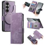 For Samsung Galax Z Fold7 5G CaseNeo MagSafe RFID Anti-theft Retro Leather Phone Case(Purple)