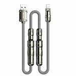WK WDC-77 Convertible 3 in 1 240W Ultra-Fast ChargingTrue Silicone Data Cable, Interface:6 in 1(Gray)
