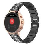 18mm For Fossil Female Sport / Charter HR xDfind Diamond Jewelry Steel Watch Band(Black)