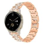 18mm For Garmin Venu 2S / vivoactive 4s/3s xDfind Diamond Jewelry Steel Watch Band(Rose Gold)