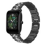 20mm For Amazfit Bip U / Lite / Bip 3 Pro xDfind Diamond Jewelry Steel Watch Band(Black)