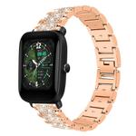 20mm For Amazfit Bip U / Lite / Bip 3 Pro xDfind Diamond Jewelry Steel Watch Band(Rose Gold)