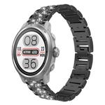 20mm For COROS APEX 2 42mm / PACE 2 xDfind Diamond Jewelry Steel Watch Band(Black)