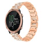 20mm For Garmin Forerunner 570 42mm/245/645/158 xDfind Diamond Jewelry Steel Watch Band(Rose Gold)