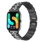 20mm For Xiaomi Haylou RS4 Plus LS11 xDfind Diamond Jewelry Steel Watch Band(Black)
