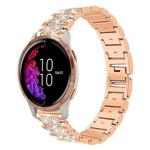 20mm For Garmin venu 2 / venu / Sq2 / Sq xDfind Diamond Jewelry Steel Watch Band(Rose Gold)