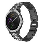 20mm For Garmin GarminMove Sport / vivoactive3 xDfind Diamond Jewelry Steel Watch Band(Black)