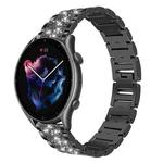 22mm For Amazfit GTR 4/3/3 Pro/Bip6/Bip5 xDfind Diamond Jewelry Steel Watch Band(Black)