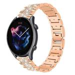 22mm For Amazfit GTR 4/3/3 Pro/Bip6/Bip5 xDfind Diamond Jewelry Steel Watch Band(Rose Gold)