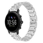 22mm For Fossil Gen 5 Carlyle/Julianna/Garrett xDfind Diamond Jewelry Steel Watch Band(Silver)