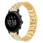 22mm For Fossil Gen 5 Carlyle/Julianna/Garrett xDfind Diamond Jewelry Steel Watch Band(Gold)