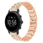 22mm For Fossil Gen 5 Carlyle/Julianna/Garrett xDfind Diamond Jewelry Steel Watch Band(Rose Gold)