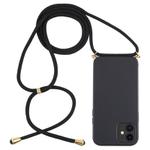 For iPhone 12 mini Wheat TPU Protective Case with Lanyard(Black)