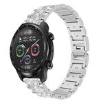 22mm For Ticwatch Pro X / Pro3 / Pro / GTX / E2 xDfind Diamond Jewelry Steel Watch Band(Silver)