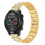 22mm For Ticwatch Pro X / Pro3 / Pro / GTX / E2 xDfind Diamond Jewelry Steel Watch Band(Gold)