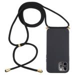 For iPhone 12 / 12 Pro Wheat TPU Protective Case with Lanyard(Black)