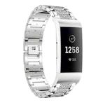 For Fitbit Charge 4 / 3 18mm xDfind Diamond Jewelry Stainless Steel Watch Band(Silver)