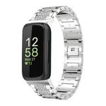 For Fitbit Inspire 3 12mm xDfind Diamond Jewelry Stainless Steel Watch Band(Silver)