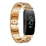 For Fitbit Inspire 2 / Ace 3 14mm xDfind Diamond Jewelry Stainless Steel Watch Band(Rose Gold)