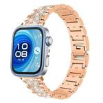 For Huawei Watch Fit 4 Pro / Fit 4 / Fit 3 20mm xDfind Diamond Jewelry Stainless Steel Watch Band(Rose Gold)