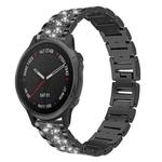 For Garmin Fenix 8/7S/6S/5S 20mm 18mm xDfind Diamond Jewelry Stainless Steel Watch Band(Black)