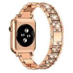 For Apple Watch 42 / 44 / 45 / 46 / 49mm xDfind Diamond Jewelry Stainless Steel Watch Band(Rose Gold)