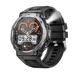 KT85 1.43 inch Screen 5ATM Outdoor Sports Smart Watch with Strong Flashlight(Black)