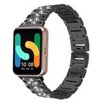 For Samsung Galaxy Fit3 18mm xDfind Diamond Jewelry Stainless Steel Watch Band(Black)