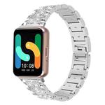 For Samsung Galaxy Fit3 18mm xDfind Diamond Jewelry Stainless Steel Watch Band(Silver)