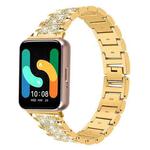 For Samsung Galaxy Fit3 18mm xDfind Diamond Jewelry Stainless Steel Watch Band(Gold)