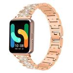 For Samsung Galaxy Fit3 18mm xDfind Diamond Jewelry Stainless Steel Watch Band(Rose Gold)
