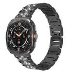 For Samsung Galaxy Watch Ultra 47mm 22mm xDfind Diamond Jewelry Stainless Steel Watch Band(Black)