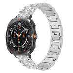 For Samsung Galaxy Watch Ultra 47mm 22mm xDfind Diamond Jewelry Stainless Steel Watch Band(Silver)