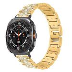 For Samsung Galaxy Watch Ultra 47mm 22mm xDfind Diamond Jewelry Stainless Steel Watch Band(Gold)